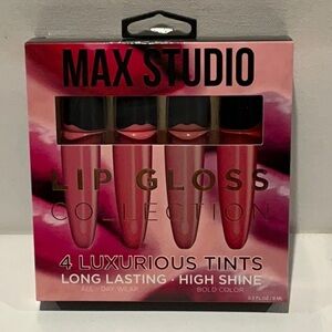 MAX STUDIO 4 Pieces Lip Gloss Collection with Long Lasting High Shine.